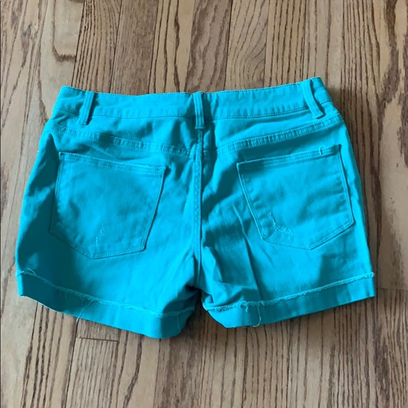 Ripped teal jean shorts - Picture 2 of 2